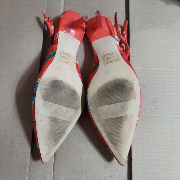 ALDO Women's US 10 Red Floral Print Slingback Stiletto Heels - Picture 8 of 9